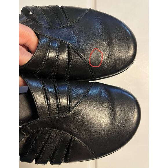 Clarks Slip On Mules Black Leather Comfort Clog Shoes 73735 Women’s Size 8 - Picture 2 of 11